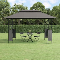 vidaXL Paviljong med tak antracit 400x300x270 cm stål
