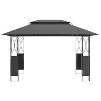 vidaXL Paviljong med tak antracit 400x300x270 cm stål