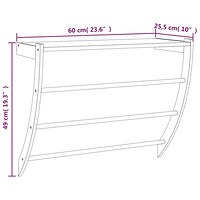 vidaXL Handdukshylla 60x25,5x49 cm massivt valnötsträ