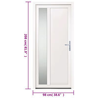 vidaXL Ytterdörr vit 98x208 cm PVC