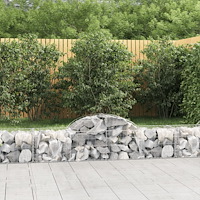 vidaXL Gabioner bågformade 7 st 200x50x40/60 cm galvaniserat järn