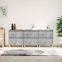 vidaXL Skänk 3 st betonggrå 60x35x70 cm konstruerat trä