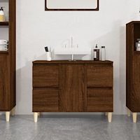 vidaXL Tvättställsskåp brun ek 80x33x60 cm konstruerat trä