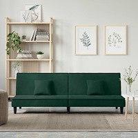 vidaXL Bäddsoffa mörkgrön sammet