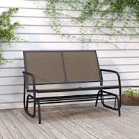 vidaXL Gungbänk brun 120,5x76x86,5 cm textilen & stål