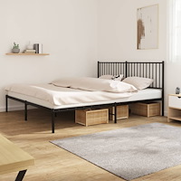 vidaXL Sängram med huvudgavel metall svart 183x213 cm
