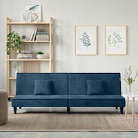 vidaXL Bäddsoffa blå sammet