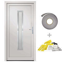 vidaXL Ytterdörr vit 98x208 cm PVC