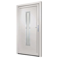 vidaXL Ytterdörr vit 98x208 cm PVC