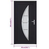 vidaXL Ytterdörr antracit 98x208 cm PVC