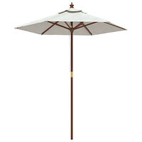vidaXL Parasoll med trästång 196x231 cm sandvit