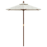 vidaXL Parasoll med trästång 196x231 cm sandvit