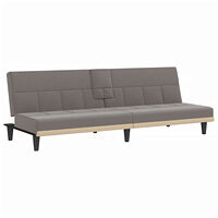 vidaXL Bäddsoffa med mugghållare taupe tyg