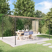 vidaXL Paviljong taupe 4x3 m 180 g/m² tyg och stål