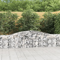 vidaXL Gabioner bågformade 3 st 400x30x60/80 cm galvaniserat järn