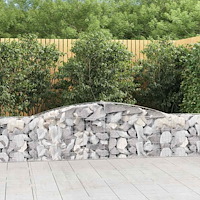 vidaXL Gabioner bågformade 4 st 400x30x60/80 cm galvaniserat järn