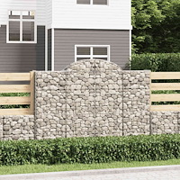 vidaXL Gabioner bågformade 10 st 200x50x140/160 cm galvaniserat järn