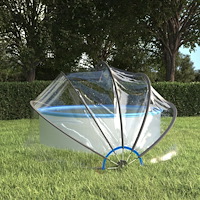 vidaXL Pooltak runt 376x188 cm PVC