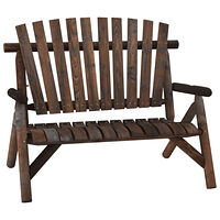 vidaXL Trädgårdsbänk 2-sits 119x85x98 cm massivt granträ