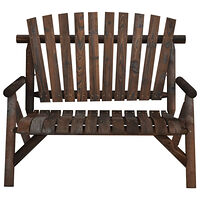 vidaXL Trädgårdsbänk 2-sits 119x85x98 cm massivt granträ