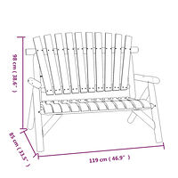 vidaXL Trädgårdsbänk 2-sits 119x85x98 cm massivt granträ