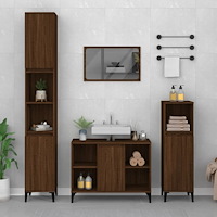 vidaXL Tvättställsskåp brun ek 80x33x60 cm konstruerat trä