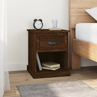 vidaXL Sängbord brun ek 39x39x47,5 cm konstruerat trä