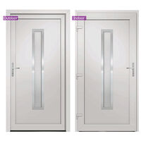 vidaXL Ytterdörr vit 108x208 cm PVC