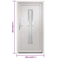 vidaXL Ytterdörr vit 108x208 cm PVC
