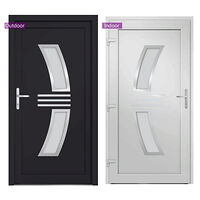 vidaXL Ytterdörr antracit 98x208 cm PVC