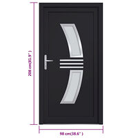 vidaXL Ytterdörr antracit 98x208 cm PVC