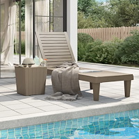 vidaXL Solsäng ljusbrun 155x58x83 cm polypropylen