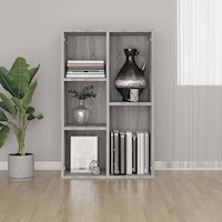 vidaXL Bokhylla/skänk grå sonoma 50x25x80 cm konstruerat trä