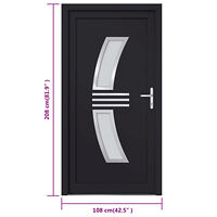 vidaXL Ytterdörr antracit 108x208 cm PVC