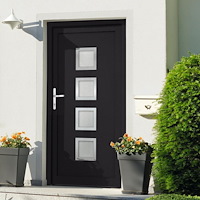 vidaXL Ytterdörr antracit 88x200 cm PVC