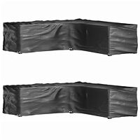 vidaXL Överdrag för utemöbler 2st 16 ölj. 250x250x70 cm L-format