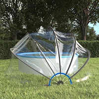 vidaXL Pooltak runt 406x203 cm PVC