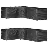 vidaXL Överdrag för utemöbler 2st 18 ölj. 220x285x80 cm L-format