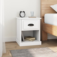 vidaXL Sängbord 2 st vit 39x39x47,5 cm konstruerat trä