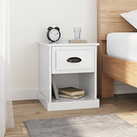 vidaXL Sängbord 2 st vit högglans 39x39x47,5 cm konstruerat trä