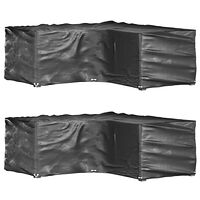vidaXL Överdrag för utemöbler 2st 16 ölj. 215x215x70cm L-format