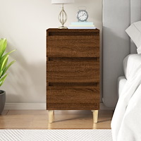vidaXL Sängbord rökfärgad brun ek 40x35x70 cm konstruerat trä