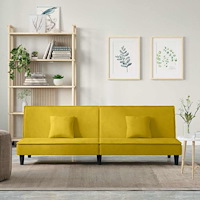 vidaXL Bäddsoffa gul sammet