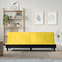 vidaXL Bäddsoffa ljusgul tyg