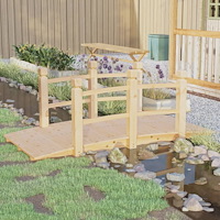 vidaXL Trädgårdsbro med räcken 150x67x56cm massivt granträ