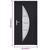 vidaXL Ytterdörr antracit 98x190 cm PVC