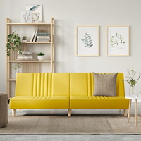 vidaXL Bäddsoffa ljusgul tyg