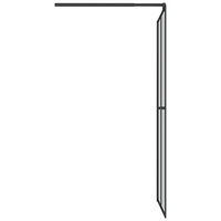 vidaXL Duschvägg med hylla svart 90x195 cm ESG-glas&aluminium
