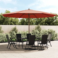 vidaXL Parasoll med trästång 400x273 cm terrakotta