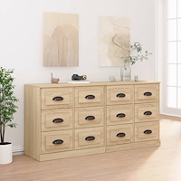 vidaXL Skänk 2 delar Sonoma ek konstruerat trä